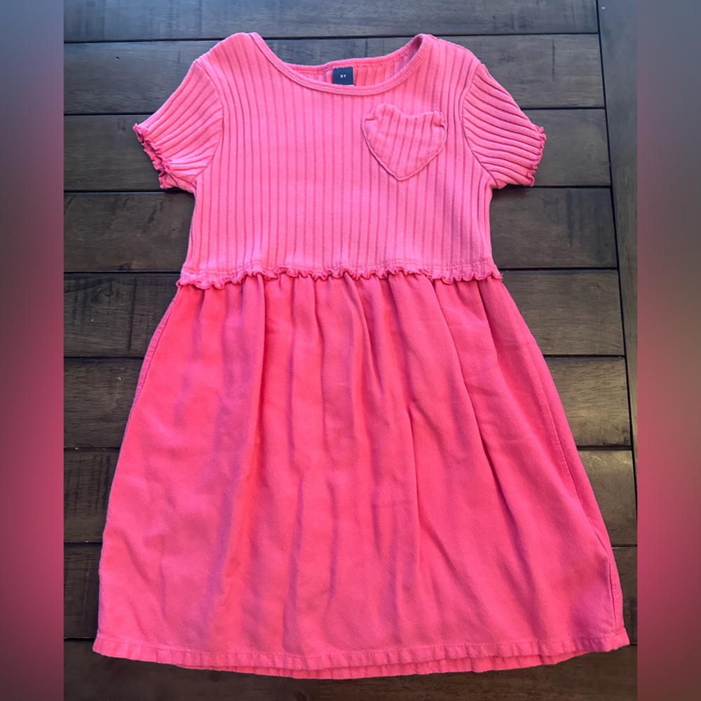 Old Navy Vibrant Pink Kids Dress with Heart Accent